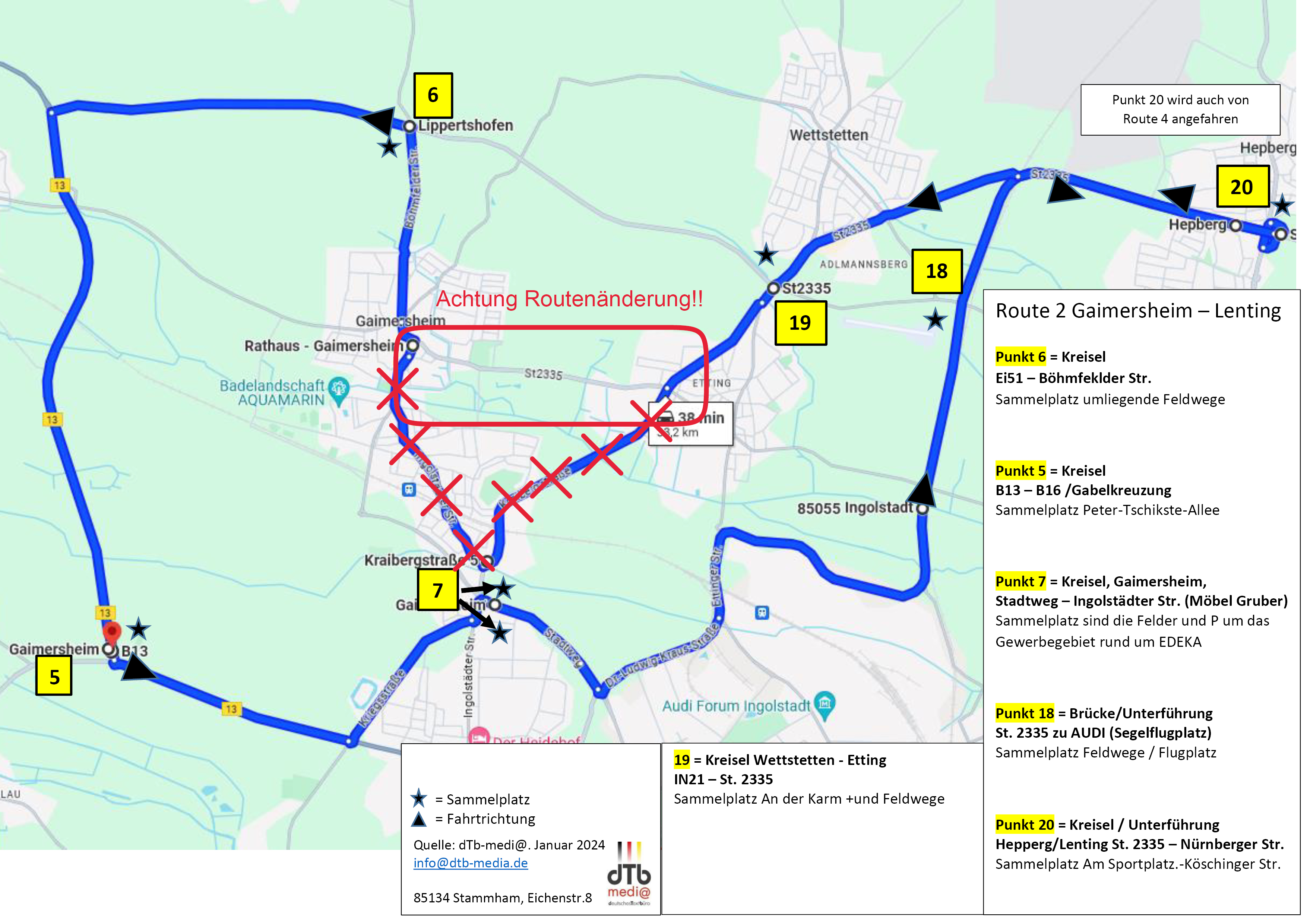 Änderung Route Gaimersheim Lenting