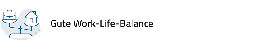 Icon Waage und Text &quot;Gute Work-Life-Balance&quot;
