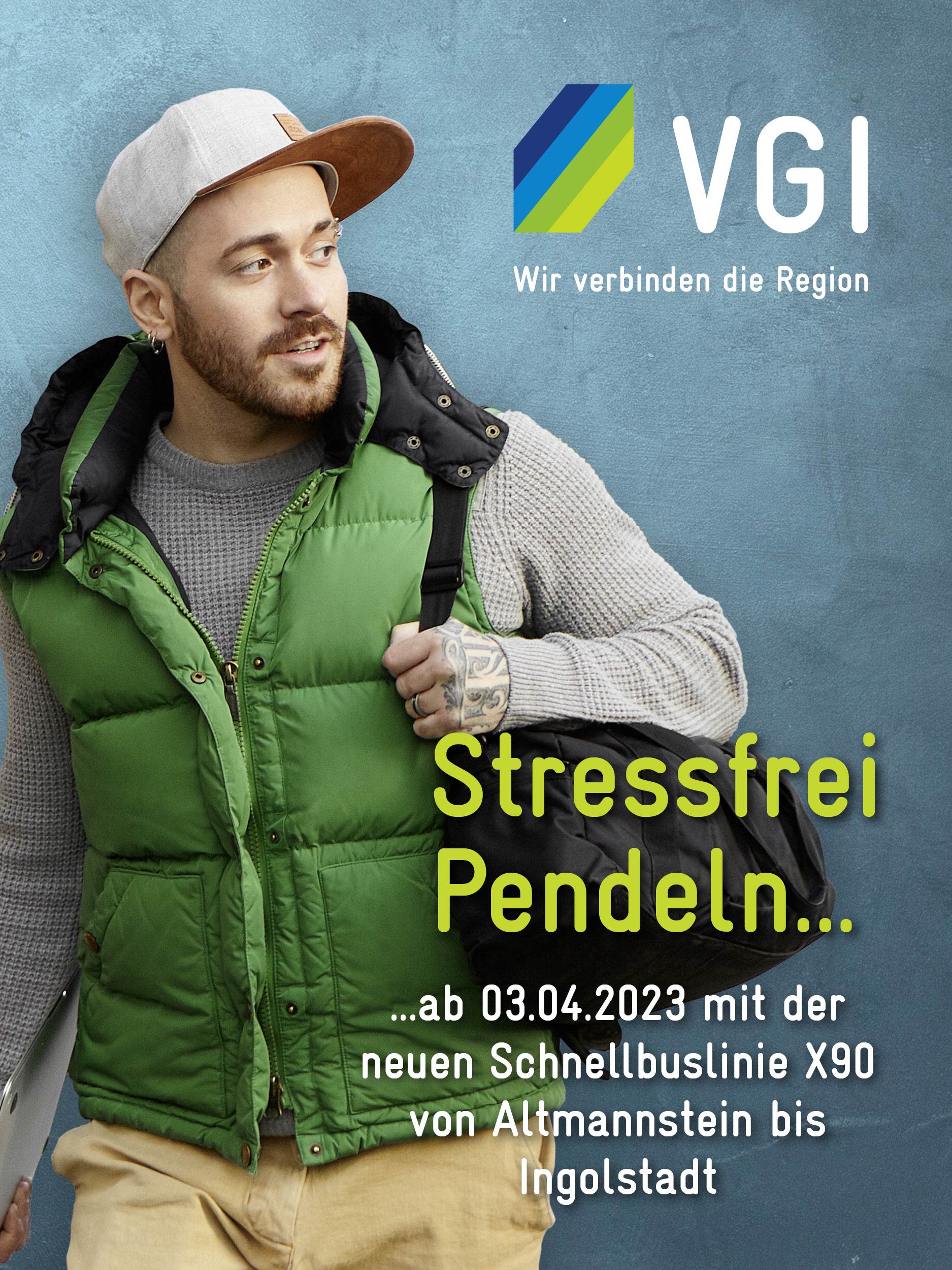 Plakat der VGI zum Thema Stressfrei pendeln