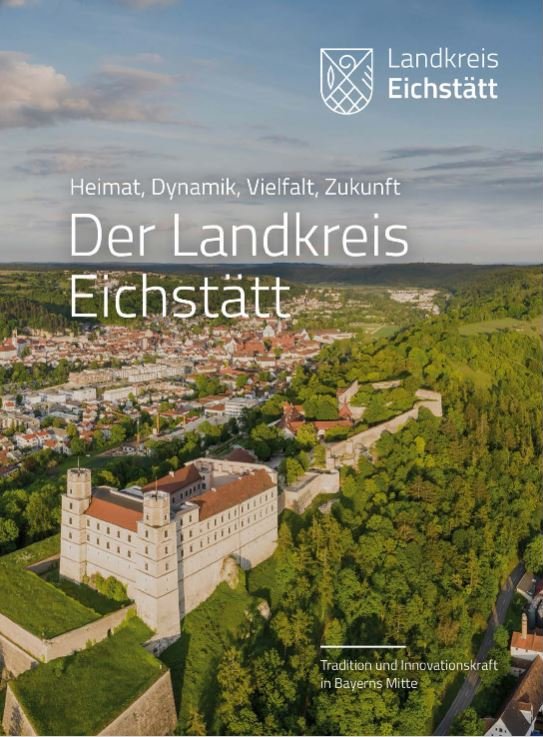 Ausschnitt des Titelblatts des Landkreisbuches: Luftaufnahme von Eichstätt